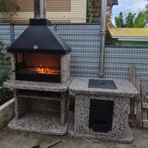 Печь Барбекю Печь под казан - Зимняя вишня